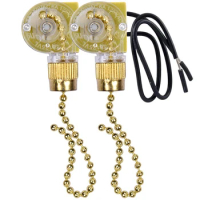 Ceiling Fan Light Switch Zing Ear ZE-109 Two-Wire Light Switch With Pull Cords For Ceiling Light Fans Lamps 2Pcs
