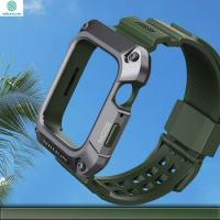 NILLKIN For Apple Watch Series 4 5 6 44mm 7 8 45mm DynaGuard Wristband Case Flexible Watch Strap Fall Prevention