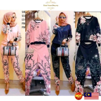 [READY STOCK MALAYSIA] SET CASUAL FLOWER STYLE (BIG SIZE 70KG-90KG)
