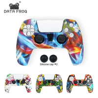Data Frog Anti-Slip Case Silicone Cover For PS5 Controller Skin Protection Case For Playstation 5 Gamepad Accessories
