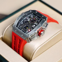 TSAR BOMBA Watch Men Luxury Quartz Wristwatch Waterproof Date Clock Chronograph Fashion Tonneau Watch for Men