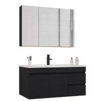 Modern Style Vanity Cabinet Wash Basin Bath Mirror Cabinet Dresser Makeup Top Led Hotel Bathroom Vanity With Sink