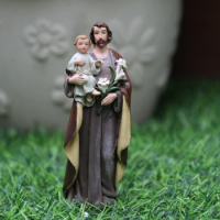 10cmH Saint Joseph With Child Resin Religious Statue Resin Handcrafted God Statue Religious Catholic Decoration Gift