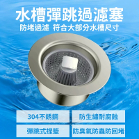 【Sease】不銹鋼 水槽過濾器 水槽過濾網(廚房 彈跳芯 落水頭 過濾水芯 彈跳漏水塞 防臭 小米有品)