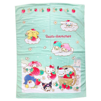 小禮堂 Sanrio 抗菌浴巾 85x115cm (綠草莓款)