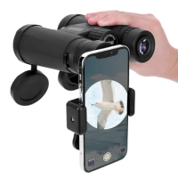 12x Compact Binoculars High Powered Portable Telescope with Tripod Phone Adapter Clip Adjustable for Bird Watching Hunting