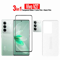 For Vivo V27 (5G) Tempered Glass Vivo V27E V27Pro V25E V25Pro V23E V21E V23 V21 Screen Protector 3in1 Soft Lens Back Film