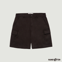 Hang Ten-女裝-REGULAR FIT多口袋斜紋短褲-黑