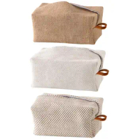 Linen Tissue Box Holder Decoration Cloth Tissue Cover Pouch Container for Home Kitchen Napkin Papers Countertop Car Restaurant