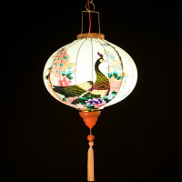 春節燈籠掛飾創意發光陽臺中式戶外古風日式孔雀鳳凰中國風裝飾