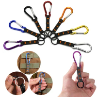 2Pcs Colorful Tactical Keychain Carabiner Outdoor Mountaineering Buckle Camping Hiking Travel Backpack Carabiner Belt Key Ring
