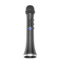 BT-compatible Wireless Microphone, Handheld Microphone with Mute, Volume Control, 10 Meters Range, for Karaoke, Voice Amplifier