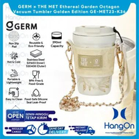 GERM Γ THE MET Octagon Vacuum Tumbler GE-MET23-K28 / GE-MET23-K36 Water Cup Portable 390ML Stainless