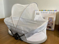 【花田小窩】嬰兒床 寶寶床 輕便可折疊戶外旅行嬰兒床帶蚊帳