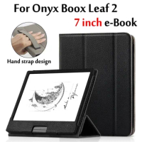 Case For ONYX BOOX Leaf 2 7 inch E Book Reader Protective Cover for boox leaf2 e-book Smart with Hand strap design Shell Funda
