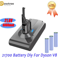 21.6V For dyson V8 battery 6000mah 21700 Battery For Dyson V8 Absolute Animal Li-ion Vacuum Cleaner 