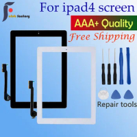 1PCS For Apple iPad 4 Touch Screen Digitizer and Home Button Front Glass Display Touch Panel A1458 A1459 A1460 with Tools