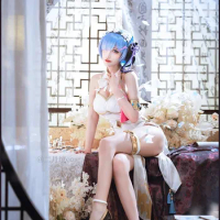 Vivi-Cos Anime Re:Life In A Different World From Zero Rem Sexy Cheongsam Cosplay Lovely Female Activity Party Carnival New
