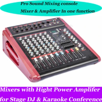 MICWL 2800W Power Amplifier USB Mixer Microphone Mixing Console 2 in 1 Function 8CH 10 CH 12CH 14CH