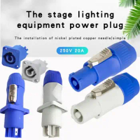 250V Powercon Connector 3 PIN 20A Stage Light LED Power Cable Plug Socket Blue White Audio Power Plug Connector