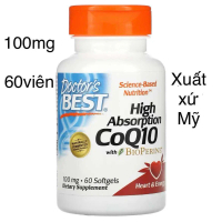 [MỸ] viên High Absorption CoQ10 with BioPerine 100mg 60 viên Doctor's Best Q10