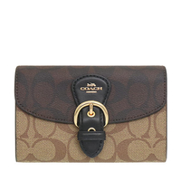 COACH 經典C logo拼色翻蓋磁吸中夾 防刮PVC皮革 錢包 中夾 皮夾 C6897 雙色(現貨)▶指定Outlet商品5折起☆現貨【送禮首選★APP下單點數4倍送】