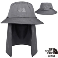 【美國 The North Face】中性款 FLYWEIGHT 遮陽登山健行兩用遮陽帽/5FXD-MN8 灰色 N