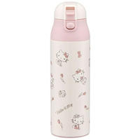 小禮堂 Hello Kitty 彈蓋不鏽鋼保溫瓶 500ml  (粉鬱金香款)