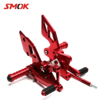 SMOK Motorcycle Accessories CNC Aluminum Adjustable Rear Sets Rearset Footrest Foot Rests Pegs For Yamaha YZF R3 R25 2014-2016