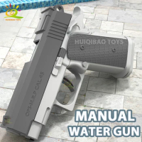 HUIQIBAO Children Manual M1911 Water Gun Portable Summer Beach Outdoor Shooting Pistol Fight Fantasy Toys for Boys Game Adults