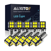 AUXITO 10Pcs Auto T10 LED Lights 2835 SMD W5W LED Bulb Canbus No Error Car Interior Lighting Automotive Dome Lamp 6000K White