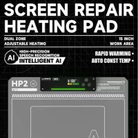 LUOWEI HP2 AI Screen Repair Heating Pad 15 Inch Dual Zone Heating 130 Celsius Auto Const Temp untuk