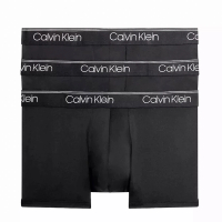 【Calvin Klein 凱文克萊】3件組黑色 短版涼感四角男內褲 無盒裝(CK內褲 ck內褲 平口褲 四角褲 男內褲)