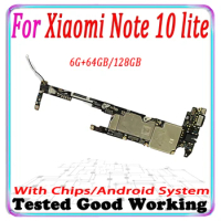 128GB For Xiaomi Mi Note 10 Lite Note10 Lite Motherboard 128GB Full working Original Mainboard For Xiaomi Note 10 Lite Plate