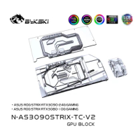 Bykski N-AS3090STRIX-TC-V2 GPU Water Cooling Block With Dual Active Cooling Backplane For ASUS RTX3080 3090 STRIX Gaming