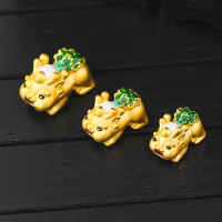 Pure 24K Yellow Gold Bracelet Women 3D 999 Gold Dragon Son Baby cabbage Bracelet