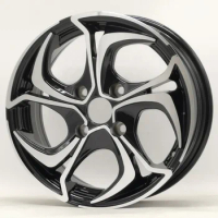 Hot sale 13 14 15 16 inch 4 5 holes Black machine face Casting alloy wheel rims passenger car wheels