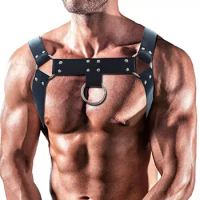 Lingerie Leather Harness Men Adjustable Fetish Gay Clothing Sexual Body Chest Harness Belt Strap Punk Rave Costumes