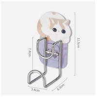 免打孔無痕粘貼浴室收納架（白咖貓） 