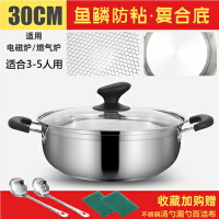 雙耳湯鍋加厚火鍋蒸鍋家用商用專用燃氣電磁爐鍋大容量不銹鋼鍋具