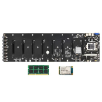 ETH-B75 V1.0Y Motherboard Supports 8XPCIE 16X Slot with 8G DDR3 1600Mhz RAM+128GB MSATA SSD Ethereum Motherboard