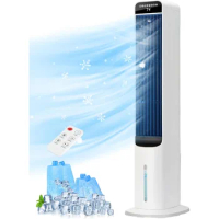 Evaporative Air Cooler With 4 Ice Packs And Remote, 80° Oscillation 3 Speeds 3 Modes, Cooling Fan That Blow Cold Air