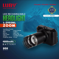 LUBY Senter Kepala Zoom 50W 50 WATT L-2905NL L-2905NK PUTIH / KUNING Headlamp Lamp Lampu Baterai Bes