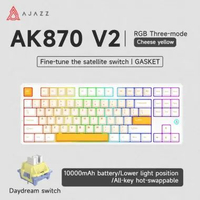 Ajazz AK870 V2 Wireless / Wired Mechanical Gaming Keyboard WIRELESS - CHEESE