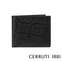 【Cerruti 1881】限量2折 義大利頂級小牛皮12卡短夾皮夾 CEPU05413M 全新專櫃展示品(黑色 贈原廠送禮提袋)