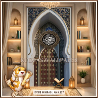 Wallpaper Dekorasi Dinding Mihrab Mushola Kekinian Stiker Dekorasi Mihrab Mushola Rumah Elegan Stike
