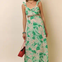 New Fashionable RIXO Dress Printed by High end Designer Handmade Top of the line Long Dress