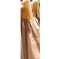 【女神婚紗禮服】高端水晶緞面氣質長款蓬裙宴會晚禮服 LA70482 金色(聚會禮服 晚宴服)