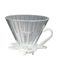 TIAMO V02玻璃錐型咖啡濾杯組附量匙-白色(HG5359W)