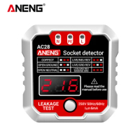 ANENG Outlet Tester Receptacle Detector with Voltage 250V Power Socket Checker Automatic Circuit Tester Polarity Voltage Test